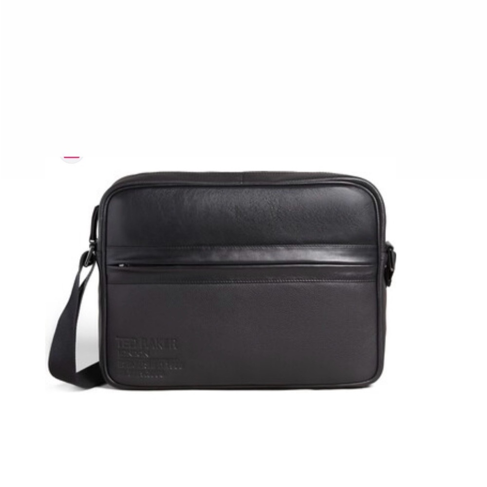 Ted Baker Black Leather Messenger Bag (CHECK PHOTOS)